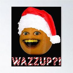 Annoying Orange Smiling With Santa Hat