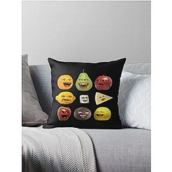 Annoying Orange Characters Throw Pillow