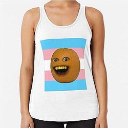 Annoying Orange Trans Flag Racerback Tank Top