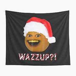 Annoying Orange with Santa Hat Tapestry