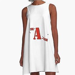 The A-Team Red Text A-Line Dress