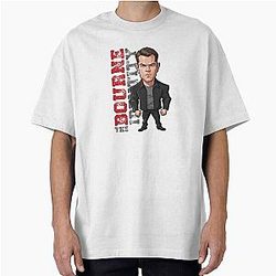 Funny caricature of Matt Damon in The Bourne Identity T-Shirt
