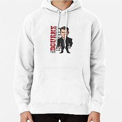Funny caricature of Matt Damon in The Bourne Identity Hoodie