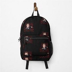 Funny caricature of Jason Bourne Matt Damon in The Bourne Identity Backpack