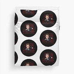 Funny caricature of Jason Bourne Matt Damon The Bourne Identity Duvet Cover