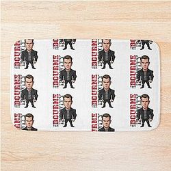 Funny caricature of Matt Damon in Bourne Identity Bath Mat