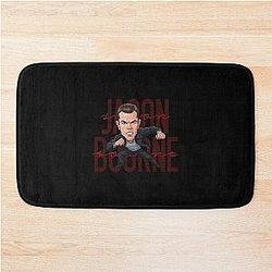 Fun caricature of Jason Bourne Matt Damon in The Bourne Identity Bath Mat