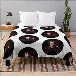 Funny Caricature of Jason Bourne Matt Damon in The Bourne Identity Throw Blanket