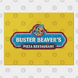 The Boys Poster - Buster Beaver's Pizza Restaurant Logo (The Boys) Distressed Poster