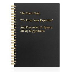 Black Golden Horizontal Lined Spiral Notebook, Humor Gifts for Consultant, Sarcastic Gifts for Coworker or Boss