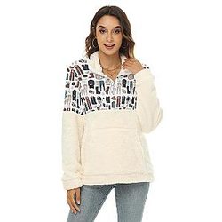 Equestrian Gear Block Borg Sweatshirt With Half Zip Official Merch CL1211