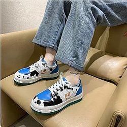 Cow Print Shoes - Cow Print Cute Sneakers College Style Teen Girl Shoes