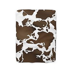 Brown Cow Print Sherpa Fleece Blanket Official Merch CL1211