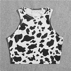 Cow Print Tanktop - Sexy Women Crop Tops Tanks Top Summer