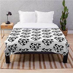 Cow print Spots Y2k aesthetic heart  Throw Blanket Flagship RB1809