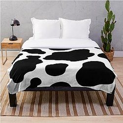 Black and White Cow Pattern Print Throw Blanket Flagship RB1809