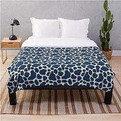 Navy Cow Print Throw Blanket Flagship RB1809
