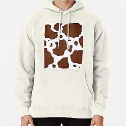 White and brown cow print Pullover Hoodie Flagship RB1809