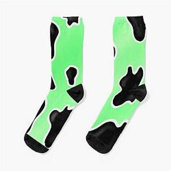 Pastel Green Cow Print  Socks Flagship RB1809