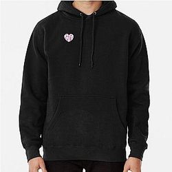 Black and Pink Cow Print Heart Pullover Hoodie Flagship RB1809