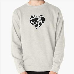 Cow Print Heart Pullover Sweatshirt Flagship RB1809