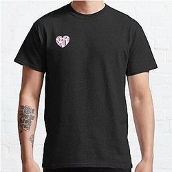Black and Pink Cow Print Heart Classic T-Shirt Flagship RB1809