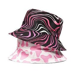 New Reversible Pink Cow Print Bucket Hats