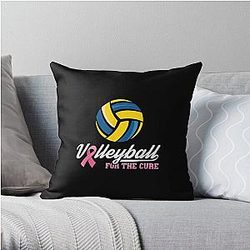 Volleyball For The Cure Sports Game Volleyball  Throw Pillow