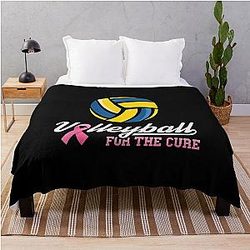 Volleyball For The Cure Sports Game Volleyball  Throw Blanket