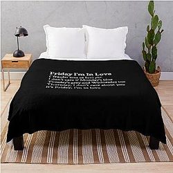 Friday I'm In Love by The Cure Black Throw Blanket