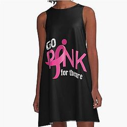 Go Pink For The Cure Breast Cancer A-Line Dress