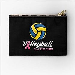 Volleyball For The Cure Sports Game Volleyball  Zipper Pouch