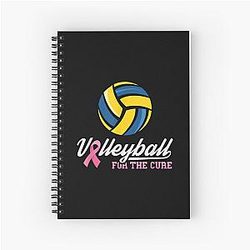 Volleyball For The Cure Sports Game Volleyball  Spiral Notebook
