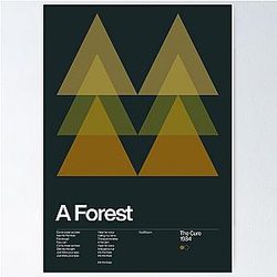 The Cure - A Forest 1984 - New Wave song Minimalistic Swiss Graphic Design Poster