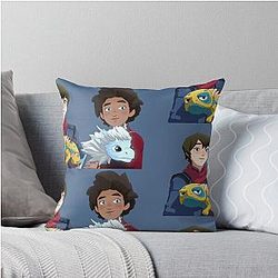 The Dragon Prince Ezran and Callum with Zym Throw Pillow