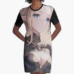 Alpha- The eminence in shadow Graphic T-Shirt Dress RB0104