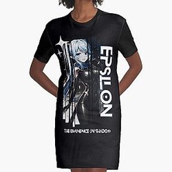 the eminence in shadow , epsilon, anime arth Graphic T-Shirt Dress RB0104