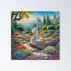 Jesus in the Garden X Poster