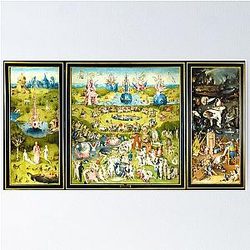 HD The Garden of Earthly Delights -FULL- by H. Bosch HIGH DEFINITION + original colors Poster