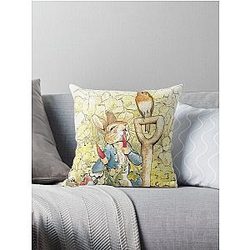 Peter Rabbit in the Garden - Beatrix Potter Throw Pillow
