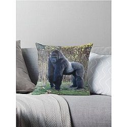 Sexy Gorilla in the garden Throw Pillow