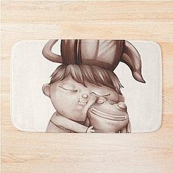 Greg cuddling his frog - Over the Garden Wall fan art by Lavinia Knight / art official sweetener  Bath Mat