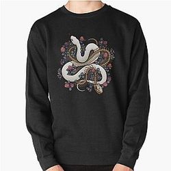 Waiting in the Garden | Life & Death | Snake in Clover Pullover Sweatshirt