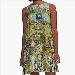 The Garden of Earthly Delights by Hieronymus Bosch (1480-1505) A-Line Dress