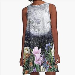 Midnight in the Garden II A-Line Dress