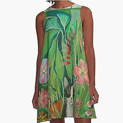 cat in the garden A-Line Dress