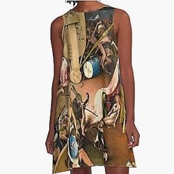 The Garden of Earthly Delights - Bird King in Hell Detail A-Line Dress