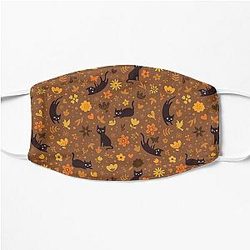 Cats frolicking in the garden (autumn) Flat Mask