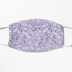 Purple cherry tree in the garden Flat Mask