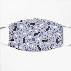 Cats frolicking in the garden (lavender) Flat Mask